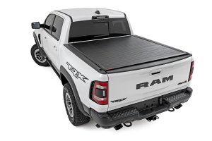 Ram 1500 TRX Hard Roll Up Bed Cover - Rough Country - Flush, Low-Profile Design - Matte Black - '21-'24